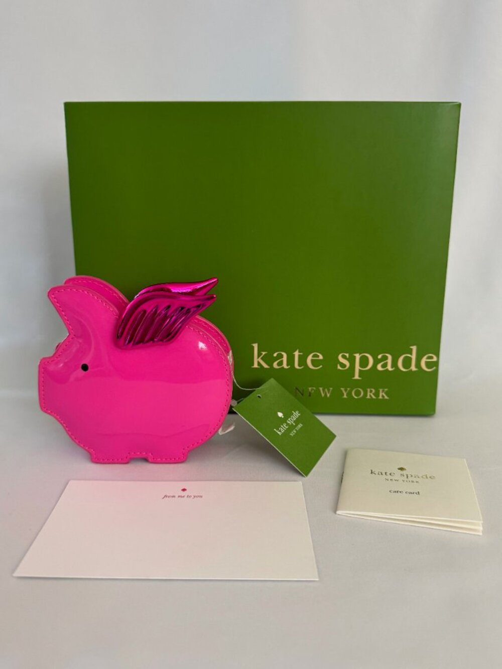 New kate spade Flying Pig Coin Purse "When Pigs Fly" Pink, Rare, NWT